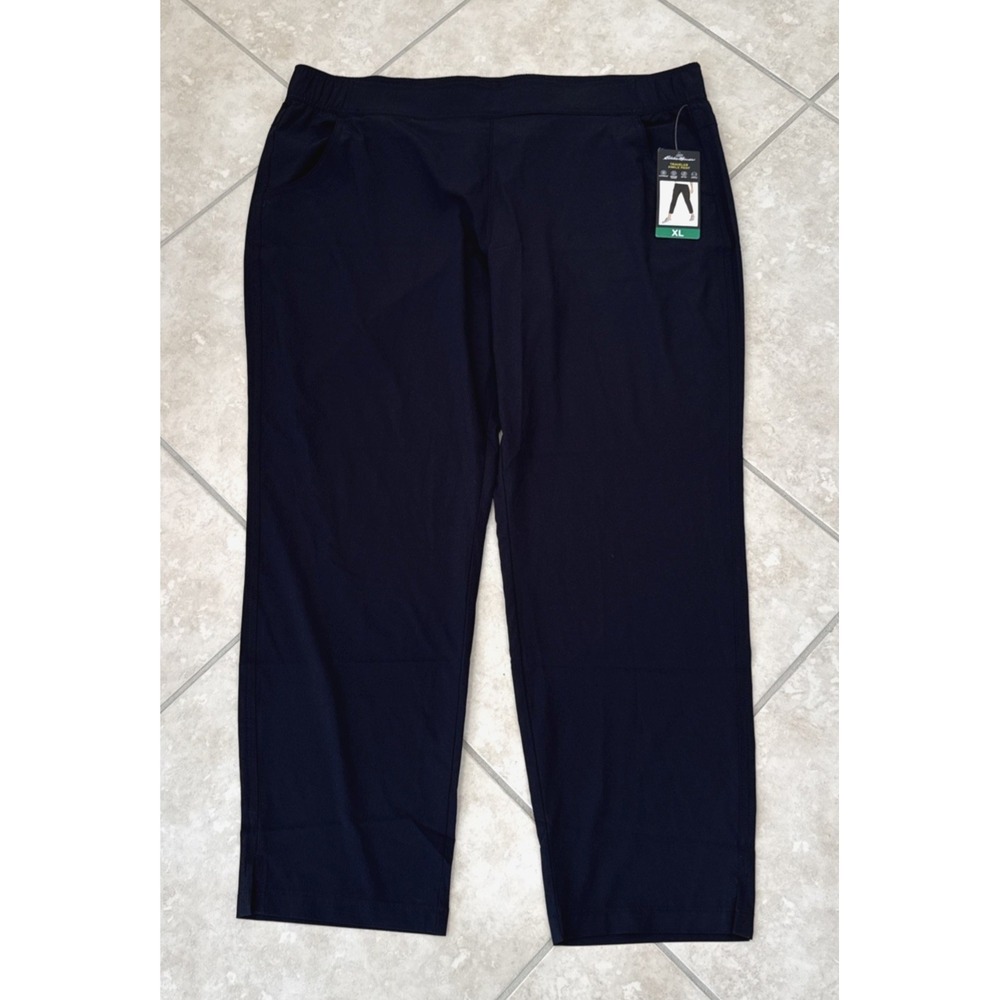 NWT New Eddie Bauer Traveler Ankle Lightweight Pants Black Women Size XL Comfort